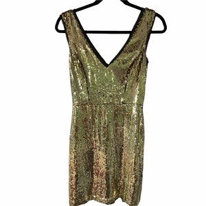 Nicole Miller Gold Sequin Mini Dress